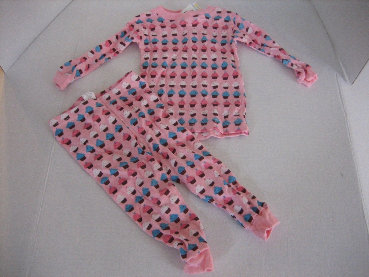 Infant Girl's Pink Cupcake 2 Piece Shirt & Pant Pajama Set Cotton Sz 18-24M NWWT