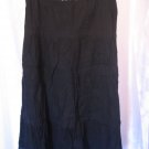 Over Drive Black 100% Cotton Junior's Silver Stitched/Sequin BoHo Skirt Sz L New
