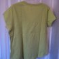 Faded Glory Junior Size V Neck Cotton Green Short Sleeve Shirt Sz XL/16-18 NWNT