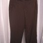 Larry Levine Stretch Women's Brown Pinstripe Cropped Capri Pants Sz 12 Pre-Owned