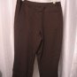 Larry Levine Stretch Women's Brown Pinstripe Cropped Capri Pants Sz 12 Pre-Owned