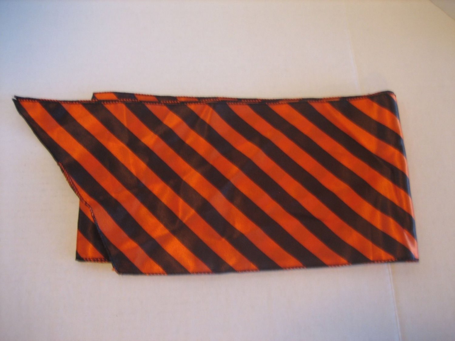 Striped Black & Orange Long Scarf/Hip Scarf 6 1/2 in.W x 56 in.L New No Tags