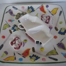World Bazaars Golf Theme Ceramic 2 Piece Serving Piece Chip Dip 13 1/2 in Sq. NW