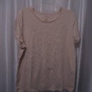 Sonoma Women's Tan Oatmeal Short Sleeve Shirt Sz XL 96%Cotton/4%Spandex PreOwned
