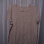 Sonoma Women's Tan Oatmeal Short Sleeve Shirt Sz XL 96%Cotton/4%Spandex PreOwned