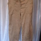 Calispia Women's Tan Faux Suede Elastic Drawstring Waist Pants Sz L Pre-Owned