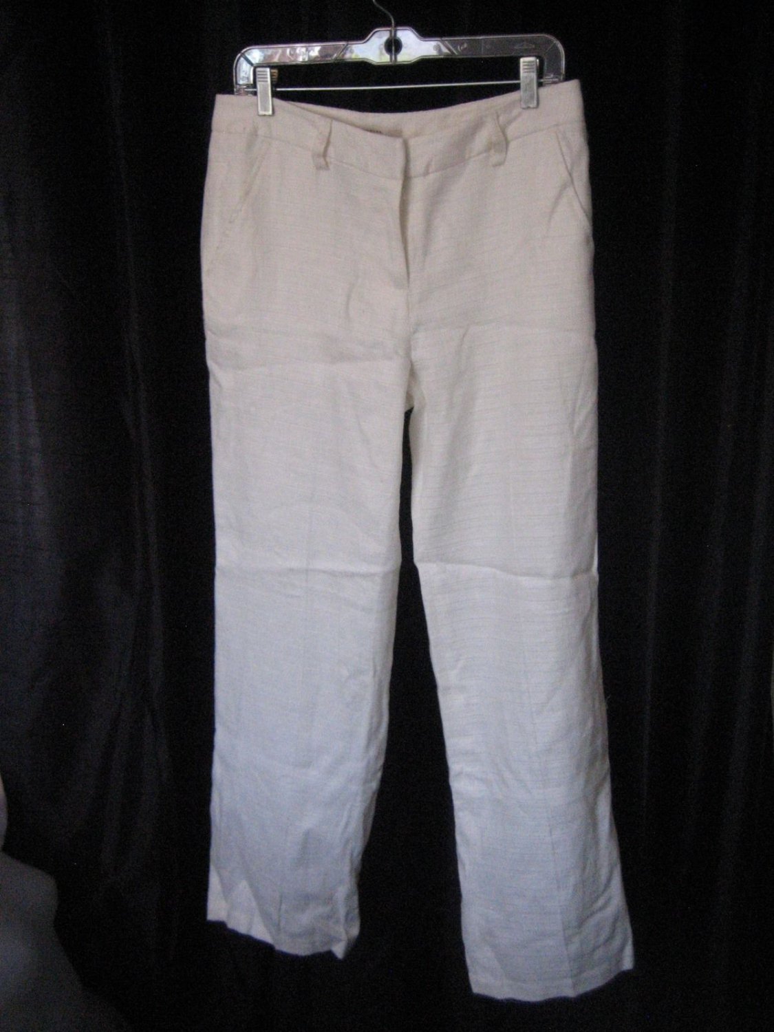 Merona Ivory Junior Size Dress Pants/Trouser Sz 10 Pre-Owned 55%Linen/45%Cotton