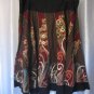 Espressa Junior Size Brown/Multi Color/Black Calf Length Skirt Sz 3X Pre-Owned