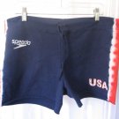 Speedo Junior Size Navy & Red/White Tye Dye Sides USA Shorts Sz XL NWNT