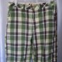 Hang Ten Men's Green & Brown Plaid Casual Shorts 100% Polyester Sz 31Pre-Owned