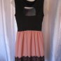 Sweet Storm Junior Size Black & Peach Sleeveless Lace Dress Sz L New No Tags