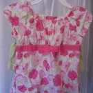 Gymboree 2 Piece Short Set Pink Floral Top Mint Shorts Sz 6 PreOwned 100% Cotton