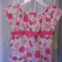 Gymboree 2 Piece Short Set Pink Floral Top Mint Shorts Sz 6 PreOwned 100% Cotton