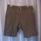 V S T R Men's Brown Lace/Zipper Front Shorts 100% Cotton Sz 32 Pre-Owned