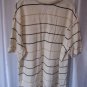 Merona Men's Cream/Tan/Brown Striped Collared Short Sleeve Shirt Sz XL Pre-Owned