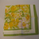 Vintage Avon SW Kent Yellow Floral Tulip/Daffodil 27x27 Scarf 100% Acetate NWNT