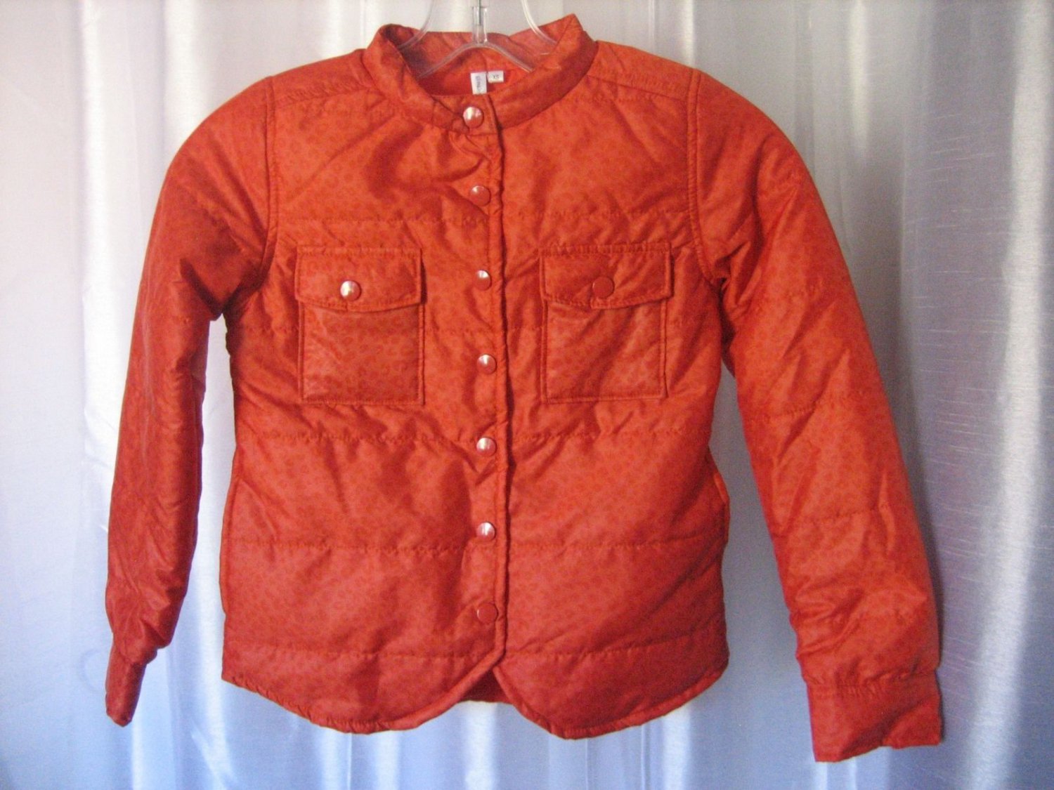 Gingham By Sovereign Code Girl's Orange Animal Print Puffy Jacket Sz XS NWWT