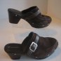 Rockport AdiPrene By Adidas Women's Brown Suede Buckle Slip On Mule Shoes Sz 6.5