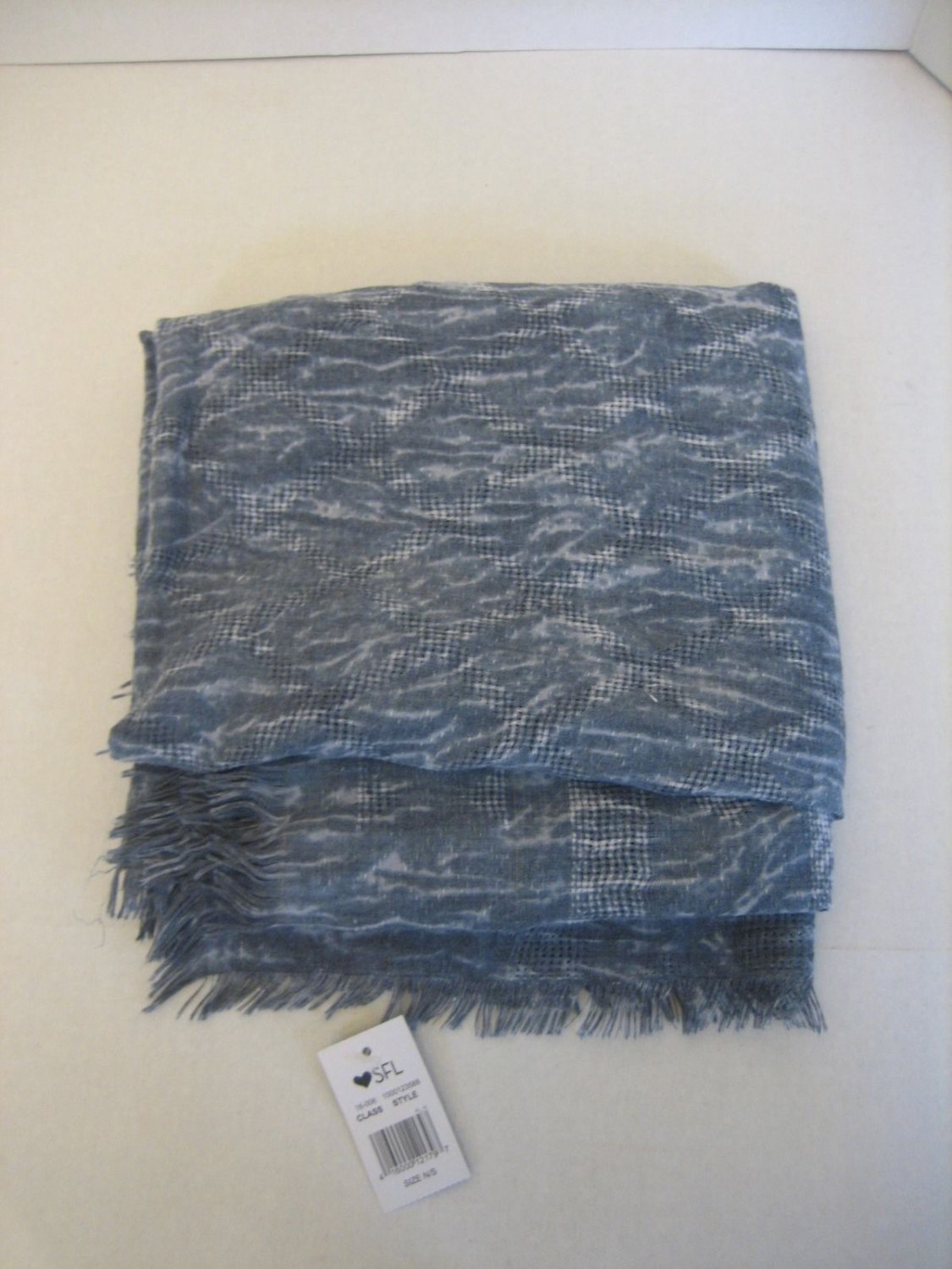 Styles for Less Unisex Steel Blue Tye Dye Large Scarf/Wrap 34 1/2inWx72in.L NWWT