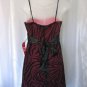 Sweet Storm Women's Junior Size Black/Pink Animal Print Strap Dress Sz L NWT