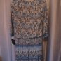 Mlle Gabrielle Women's White/Blue/Black Floral Tassel Knee Length Dress Sz S New