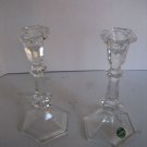 Lenox Clear Crystal 8 in.Tall Tabletop Candlestick Holders Set of 2 Pre-Owned
