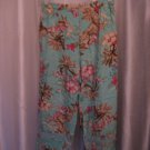 Faith Women's Tropical Print Capri's Cropped Pants 97%Rayon/3%Linen Sz M Pre-Own