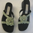 Valerie Stevens Rosebud Women's Leather Light Green Slip On Sandal Shoes Sz 7.5