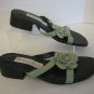 Valerie Stevens Rosebud Women's Leather Light Green Slip On Sandal Shoes Sz 7.5