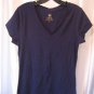 Faded Glory Navy Blue Junior Size V Neck Short Sleeve Shirt Sz L/12-14 Pre-Owned