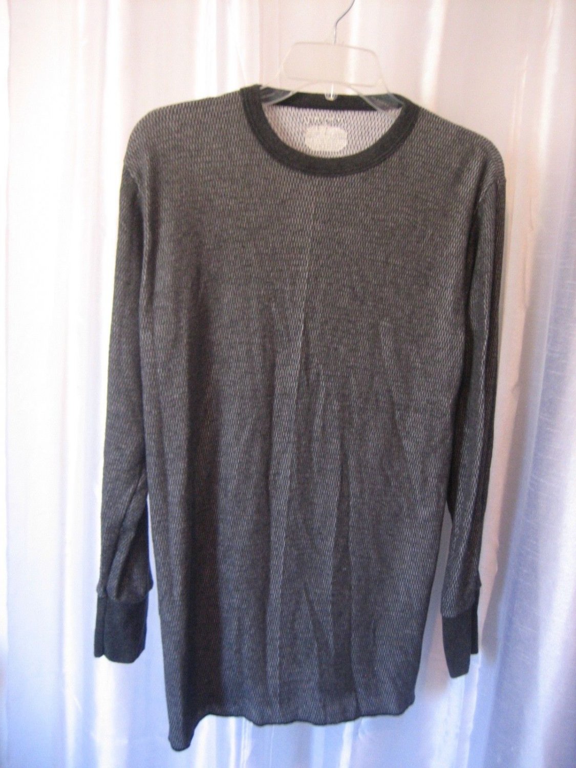 Merona Men's Dark Grey Long Sleeve Pullover Shirt Sz L Pre-Owned