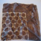 Vintage Vera Multi-Brown/Tan Leaf Print 22 in.Sq Scarf Made in Japan Pre-Owned