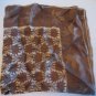 Vintage Vera Multi-Brown/Tan Leaf Print 22 in.Sq Scarf Made in Japan Pre-Owned