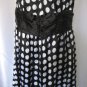 Dizzy Lizzy Women's Junior Size Black & White Polka Dot Strapless Dress Sz L NW