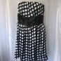 Dizzy Lizzy Women's Junior Size Black & White Polka Dot Strapless Dress Sz L NW