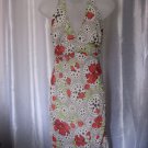 San Joy Junior Size Red Floral & Black Dots Halter Dress Sz S NWWT 100%Polyester