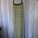 Jonathan Martin Women's Junior Size Halter Green Zig Zag Long Sundress Sz 6 New