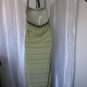 Jonathan Martin Women's Junior Size Halter Green Zig Zag Long Sundress Sz 6 New