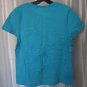 Faded Glory Junior Size Blue Short Sleeve Shirt 100% Cotton Sz L 12/14 Pre-Owned