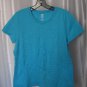 Faded Glory Junior Size Blue Short Sleeve Shirt 100% Cotton Sz L 12/14 Pre-Owned