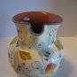 Ceramiche Alfa Pottery Leaf Print Cream/Blue/Rust/Yellow Liquid Pitcher Preowned