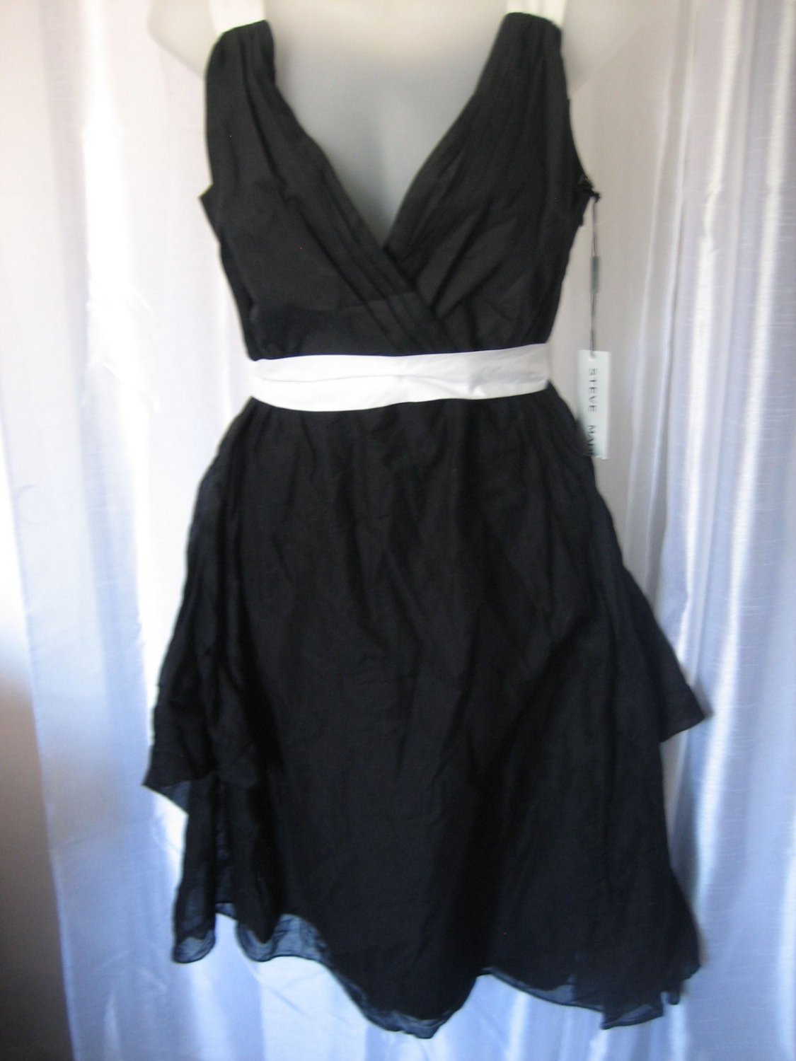 Steve Madden Women's Junior Size Black & White Cotton Dress Sz 12 New with Tags