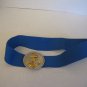 Vintage Accessocraft Women's Round Metal Anchor Blue Elastic Belt 2in.W Sz L NWT