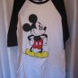 Disney Woman's Mickey Mouse White/Black Shirt 100% Cotton Sz One Size Pre-Owned