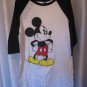 Disney Woman's Mickey Mouse White/Black Shirt 100% Cotton Sz One Size Pre-Owned