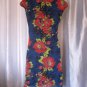 Axara Paris Junior Size Red/Black/Blue Floral Cap Sleeve Knee Dress Sz S NWNT