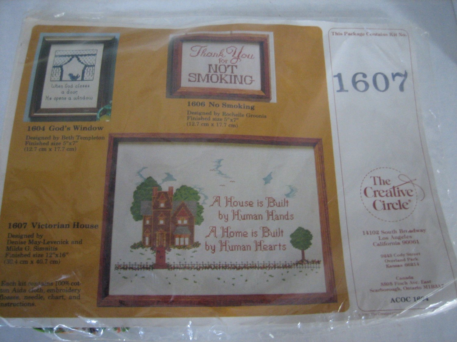 The Creative Circle Counted Cross Stitch Kit Victorian House 1607 New in Package