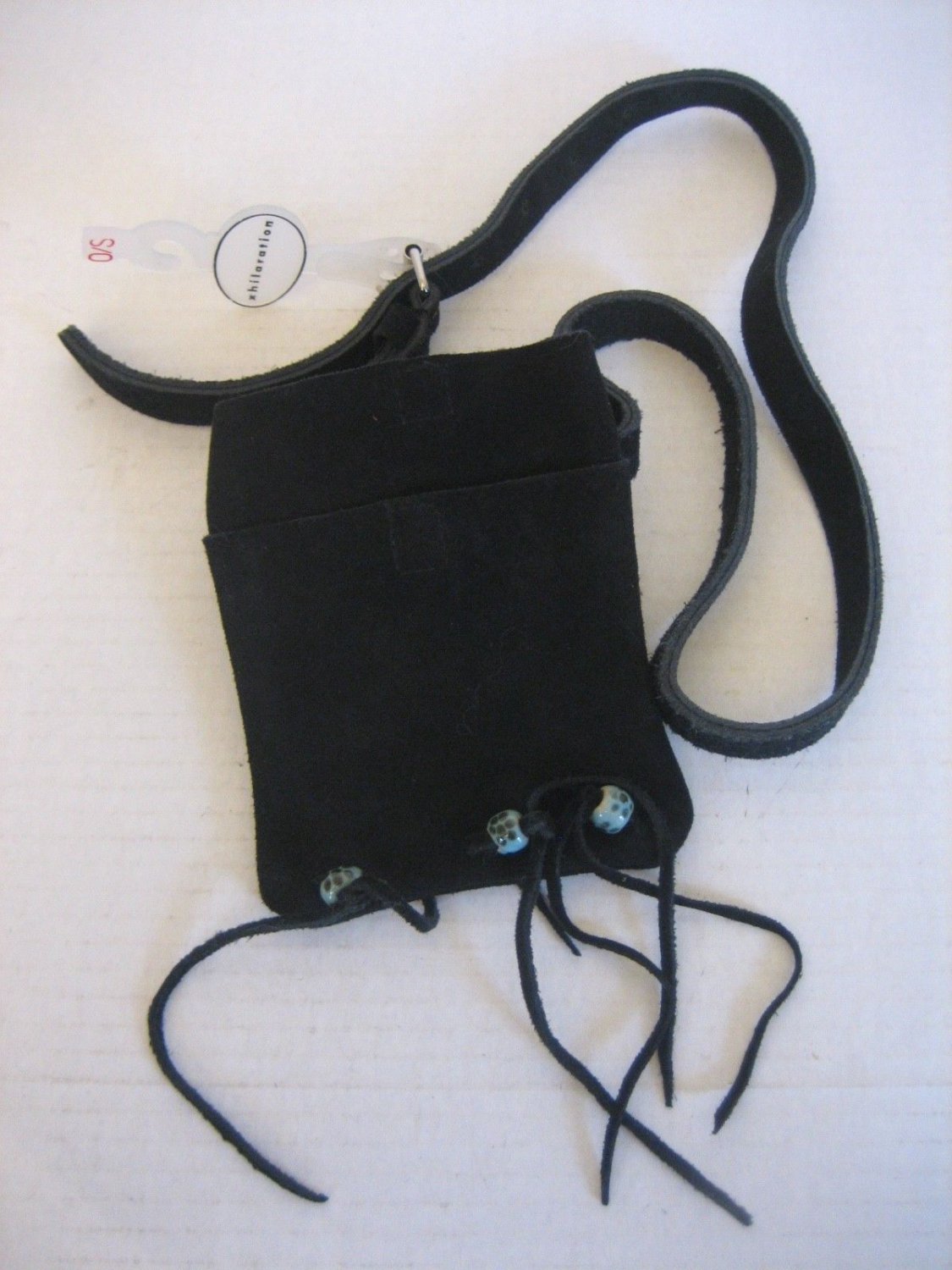 Xhilaration Junior Size Black Suede Pocket/Bag 2 Pockets Thin Belt Sz 0/S NWWT