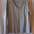 Faded Glory Junior Size Grey Long Sleeve V Neck Shirt Sz XL (16-18) Pre-Owned