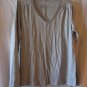 Faded Glory Junior Size Grey Long Sleeve V Neck Shirt Sz XL (16-18) Pre-Owned